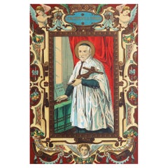 Original Antique Illuminated Print of St Vincent De Paul. C.1880