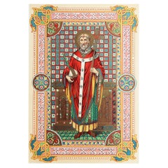 Stampa antica originale miniata di Thomas Becket. C.1880