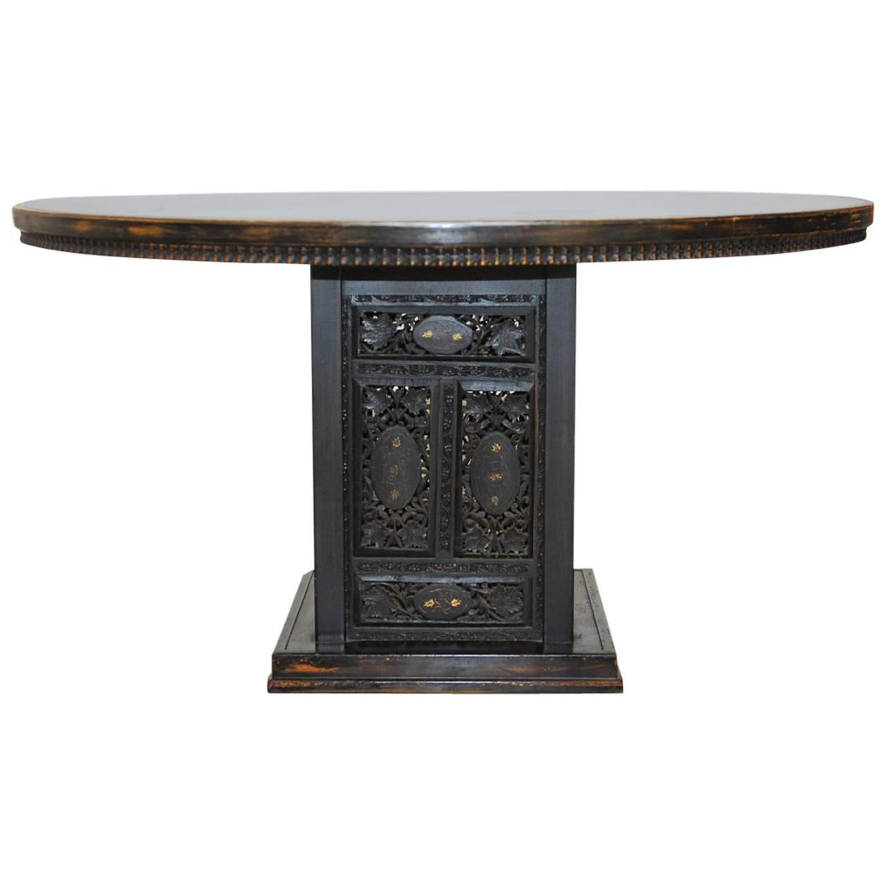 MidCentury Modern Round Pedestal Table by Ritts For Sale at 1stdibs