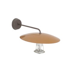 Louis Kalff Wall Mount Sconce with Butterscotch Yellow Enameled Metal Shade