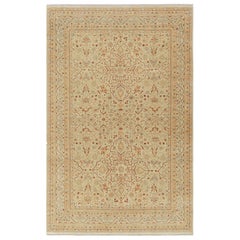 Rug & Kilim’s Tabriz Style Rug in Cream and Red with Floral Patterns