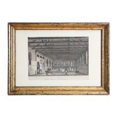 Italian, Venezia, Giltwood Framed Engraving, "Cavallerriza Di Venezia", ca. 1825