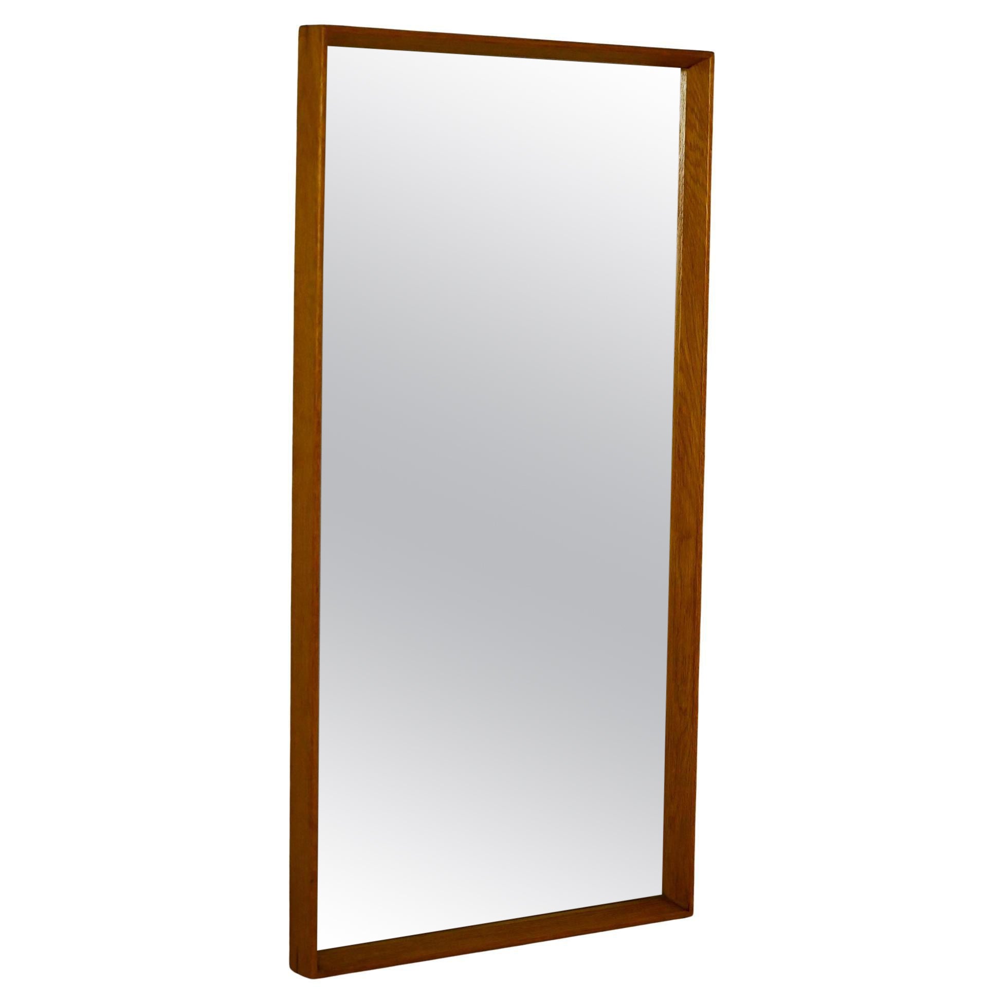 Scandinavian vintage mirror with wooden frame