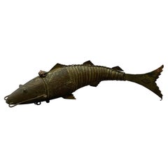 Antique Articulated Copper Fish Besamin Spice Box