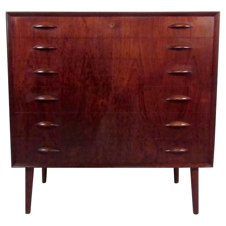 Scandinavian Teak Highboy Dresser by Kai Kristiansen For Sale at 1stDibs