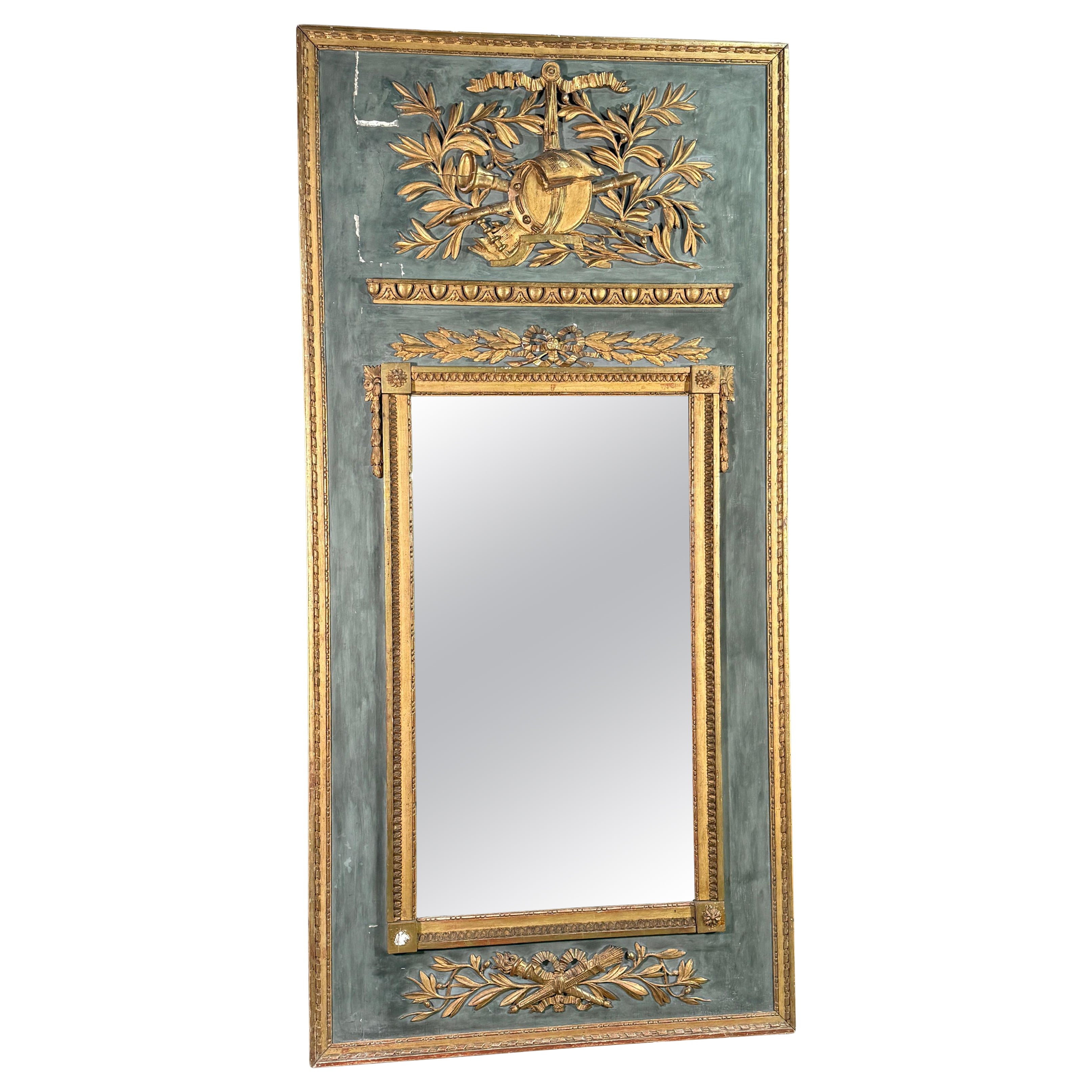 French Trumeau Panel - Painted with Water Gilding For Sale