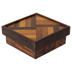 Don Shoemaker - Senal Caja de Baratijas de Palo de Rosa de Maderas Exóticas Mixtas Hecho en México