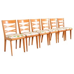Heywood Wakefield Mid-Century Modern Solid Maple Dining Chairs, Set of Six