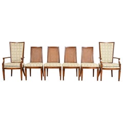 Henredon Style French Regency Louis XVI Carved Walnut and Cane Back Dining Chair
