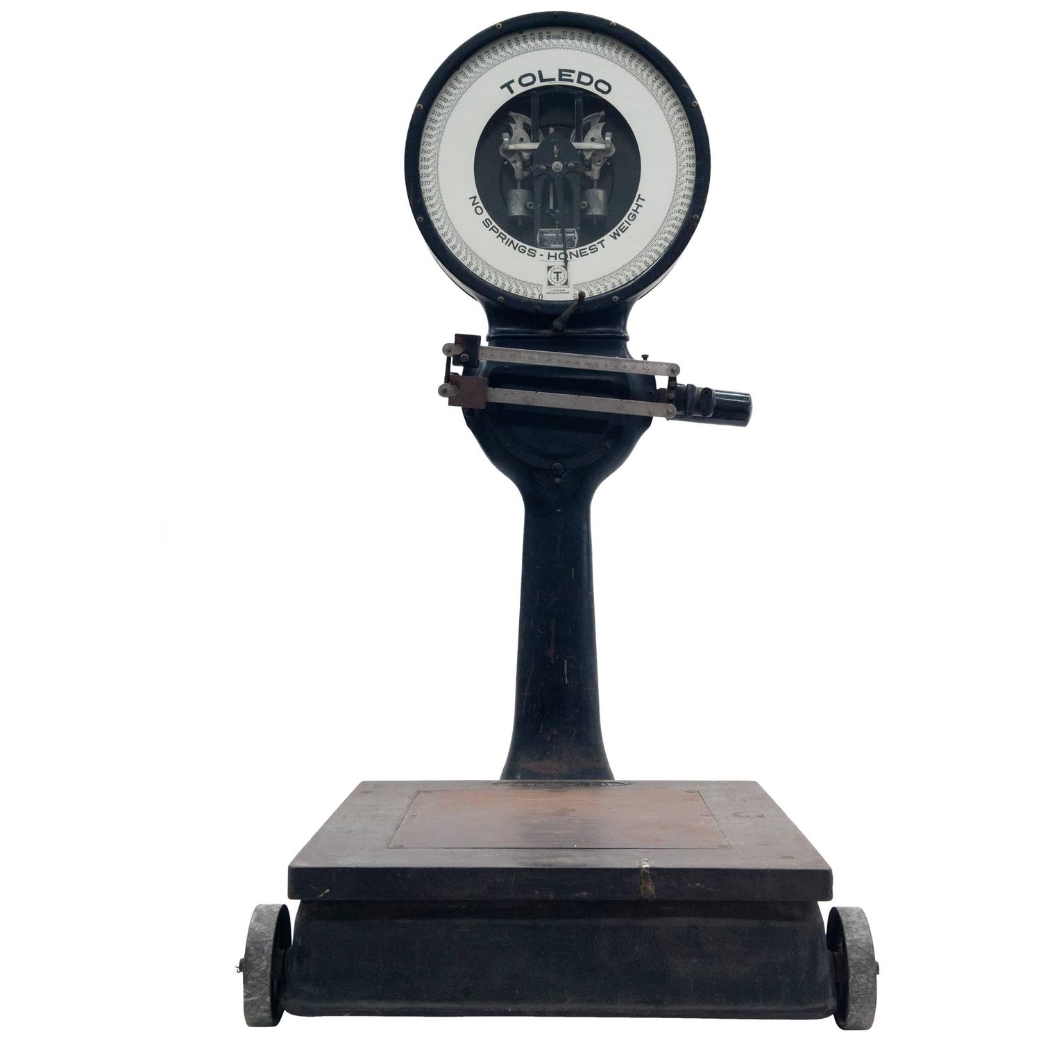 Large Industrial Antique Lollypop Toledo Scale Measures to 1600 Pounds