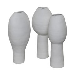 DIALOGUE vases, handmade porcelain contemporary organic white vases