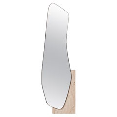 "Lake No. 5" mirror in travertine