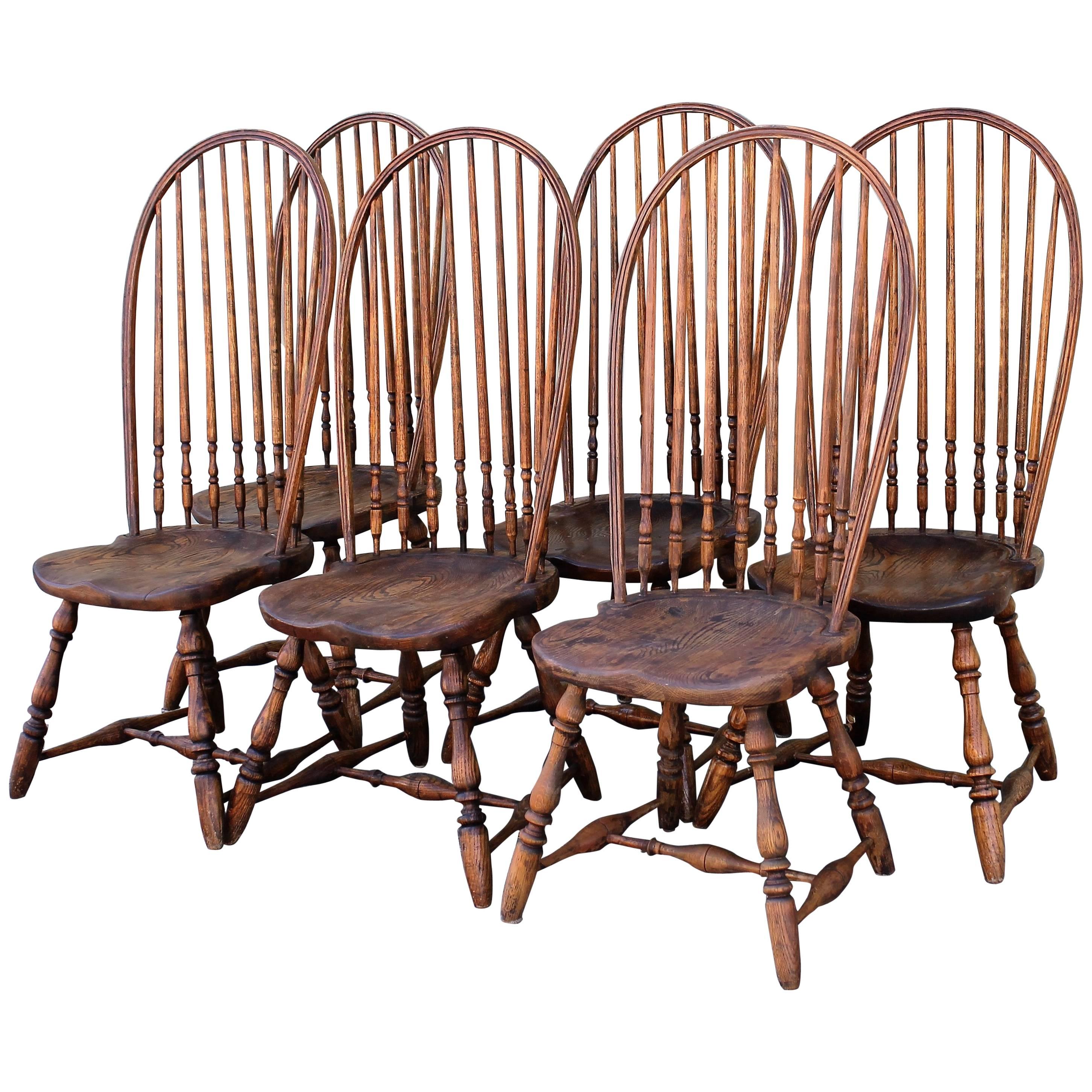 Set of Six High Back Windsor Chairs