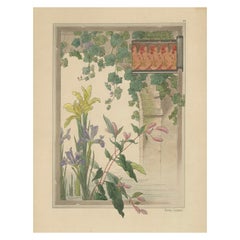 Graciosas flores acuáticas: lirio e higuera en un decorado Art Nouveau, 1896