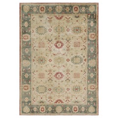 Rug & Kilim's Sultanabad Style Rug in Beige and Red with Floral Patterns (tapis de style Sultanabad en beige et rouge avec des motifs floraux)