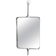 French Stainless Steel Mirror by Designer Michel Boyer c1970