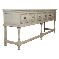Antique Large 18th Century Painted Dresser Base