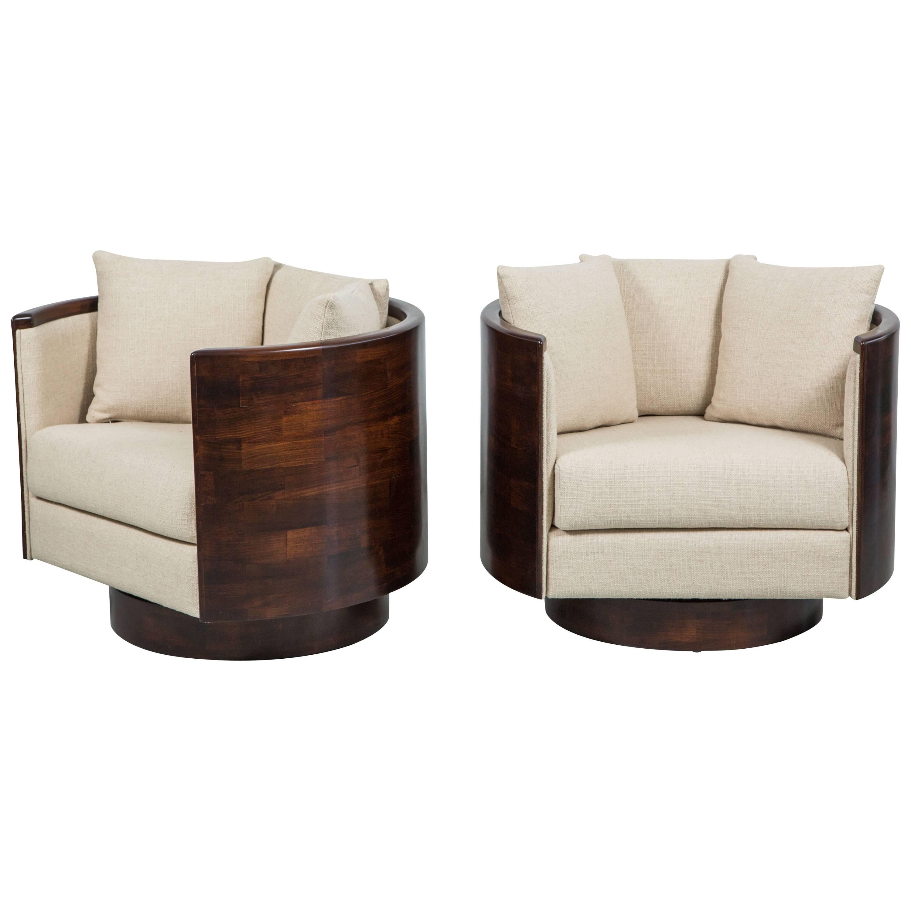 Atelier Wood Back Swivel Chairs