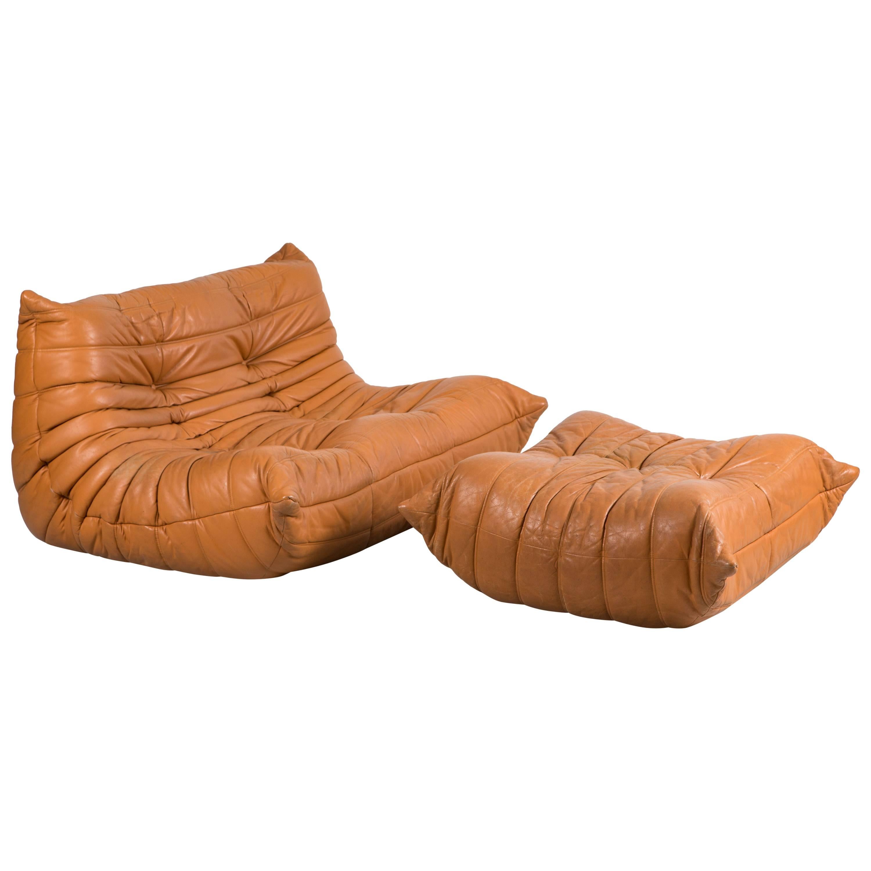 Togo Loveseat and Ottoman by Ligne Roset