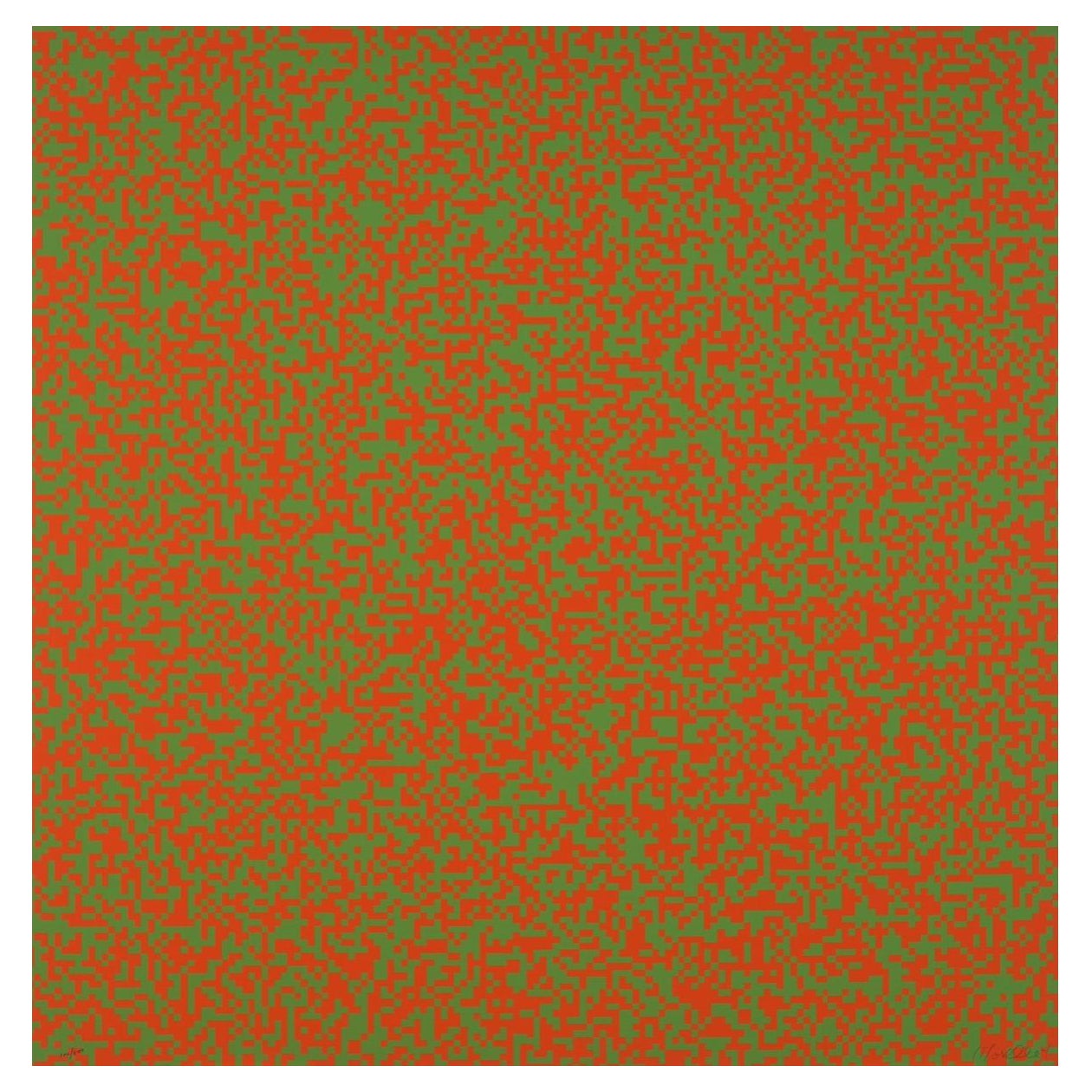 Serigrafia di quadrati 50% Greene & 50% Orange di François Morellet, 1971