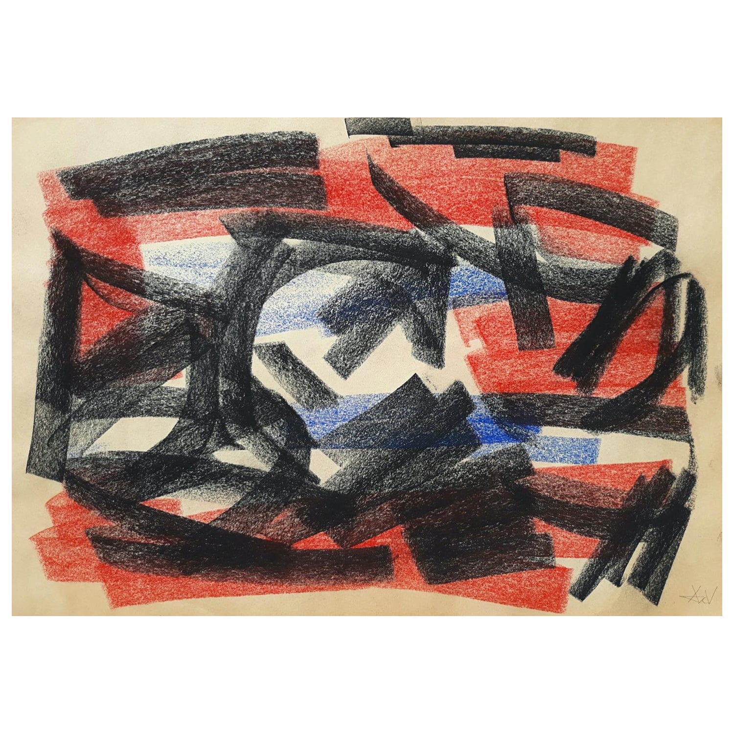 Disegno di composizione astratta di André Van Der Vossen, 1950 ca.