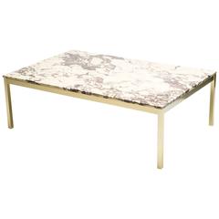 Danish Marble and Brass Coffee Table