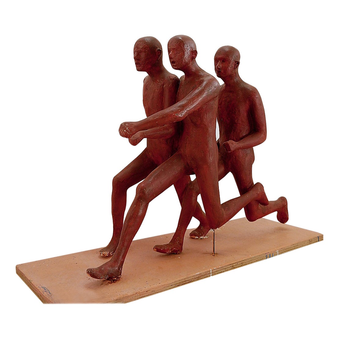 "Coureurs" escultura de escayola con pátina de terracota