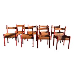 Leather Dining Chairs in the style of Asko, c. 1960, Set of 8