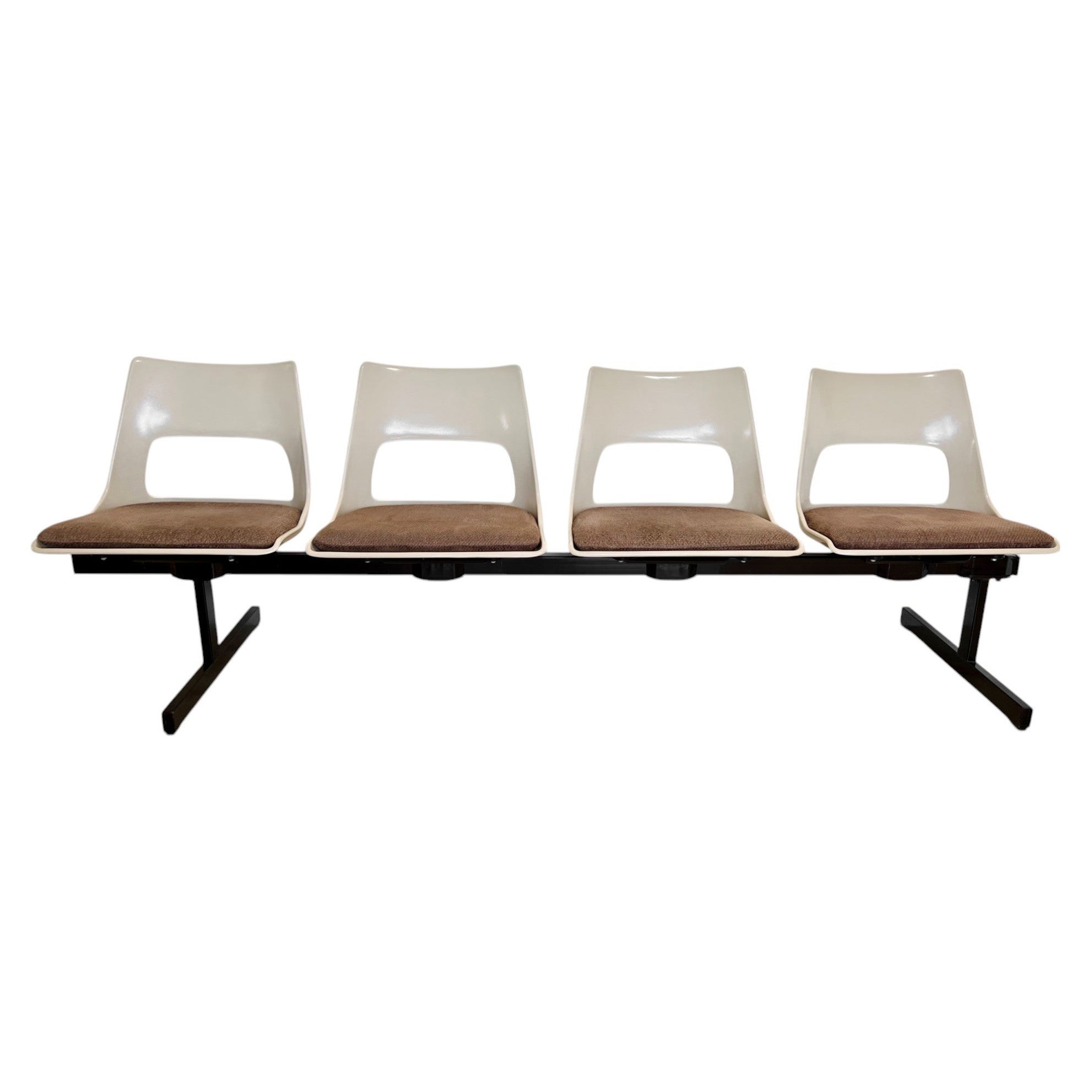 Mid-Century Modern Tandem Four Seat Bench by Krueger