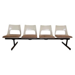 Mid-Century Modern Tandem Four Seat Bench by Krueger