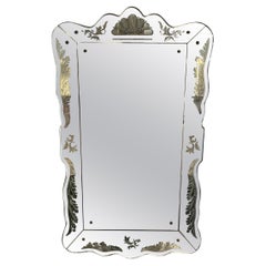Venetian Crystal Mirror by Pietro Chiesa for Fontana Arte circa 1940