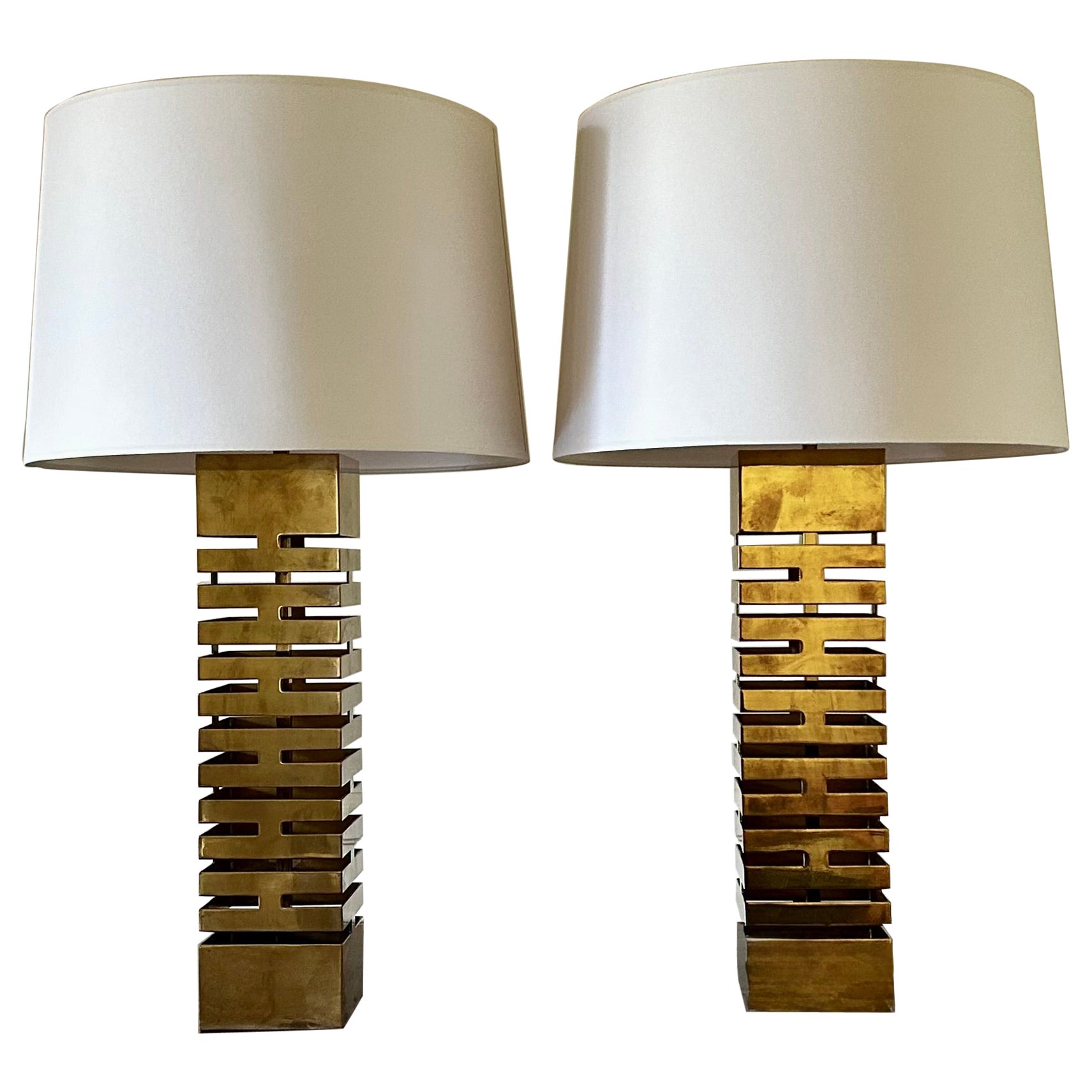 Pair of Jacques Charpentier Tall Table Lamps circa 1970