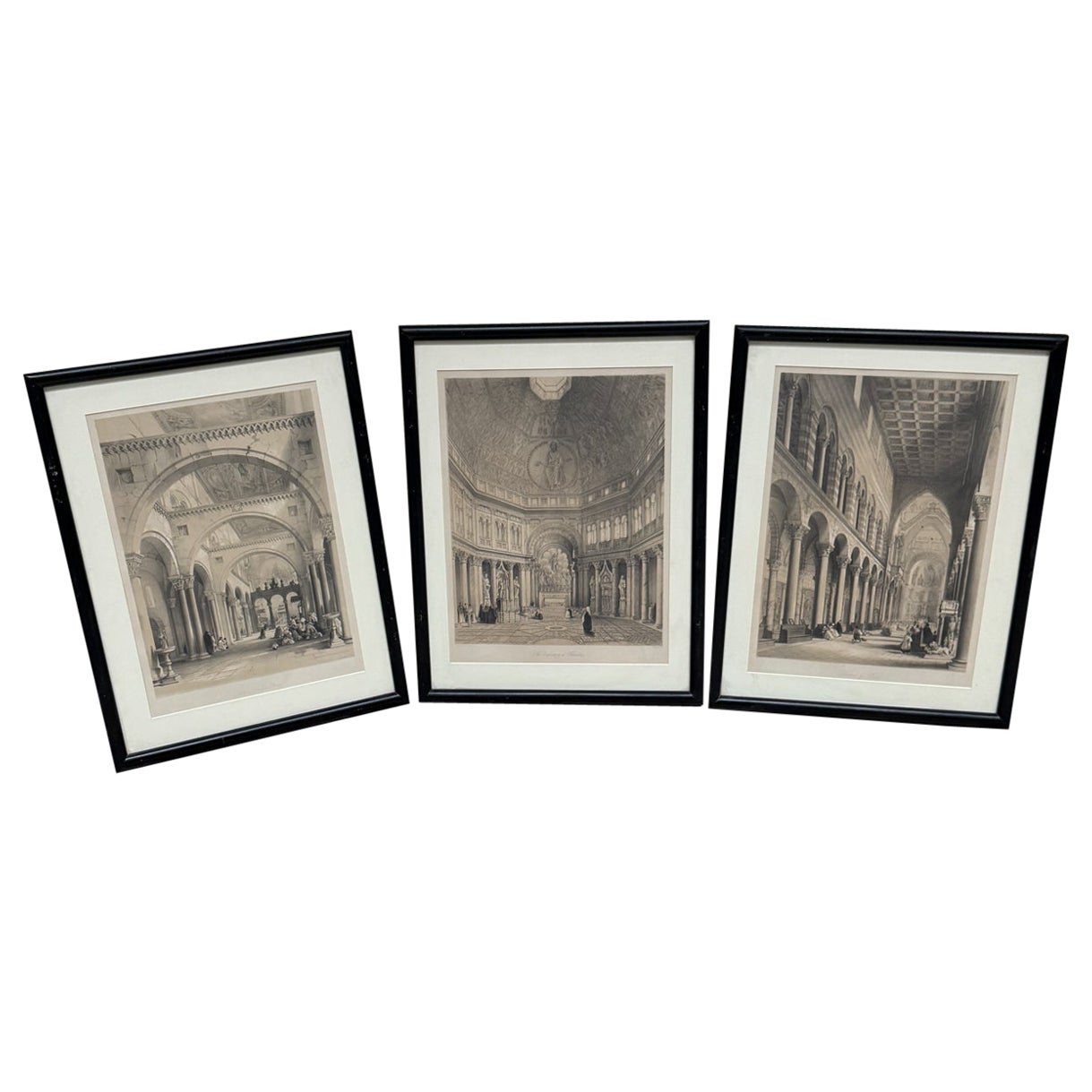 Set di 3 acqueforti architettoniche italiane degli anni '60