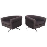 Pair of Mid-Century Style Swivel Lounge Chairs by Selig