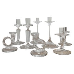 8 chandeliers en verre Nils Landberg Orrefors Suède 1970