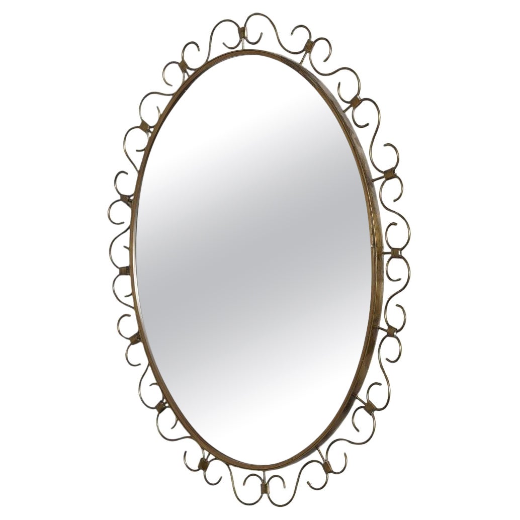 Art Deco brass mirror
