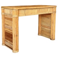 Mid-20th Century Organic Modern Coastal Pencil Reed Desk