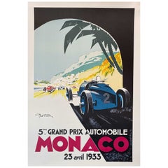 Poster d'epoca "Monaco Grand Prix Car" di Geo Ham, edizione autorizzata, 1933
