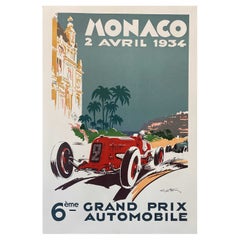 Authorised Edition Vintage Monaco Grand Prix Car Poster by Geo Ham 1934