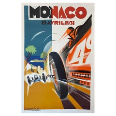 Poster d'epoca del Gran Premio di Monaco 1931 di Falcucci in edizione autorizzata