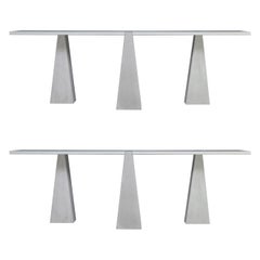 Pair of two Pietra Serena' Inca' Console by Angelo Mangiarotti for Skipper 1978
