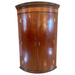 Quality 18th Century Antique Plum Pudding Mahogany Bow Fronted Corner Cabinet