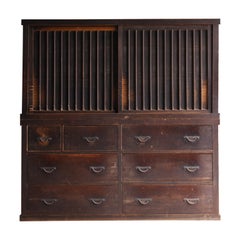 Japanische antike große Tansu 1860er-1900er Jahre / Schrank Wabi Sabi, Wabi Sabi