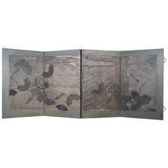 Vintage Hand-Painted Screens by Armond Lara, circa 1965