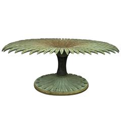 Serge Roche Style Carved Wood Floral Form Dining Table