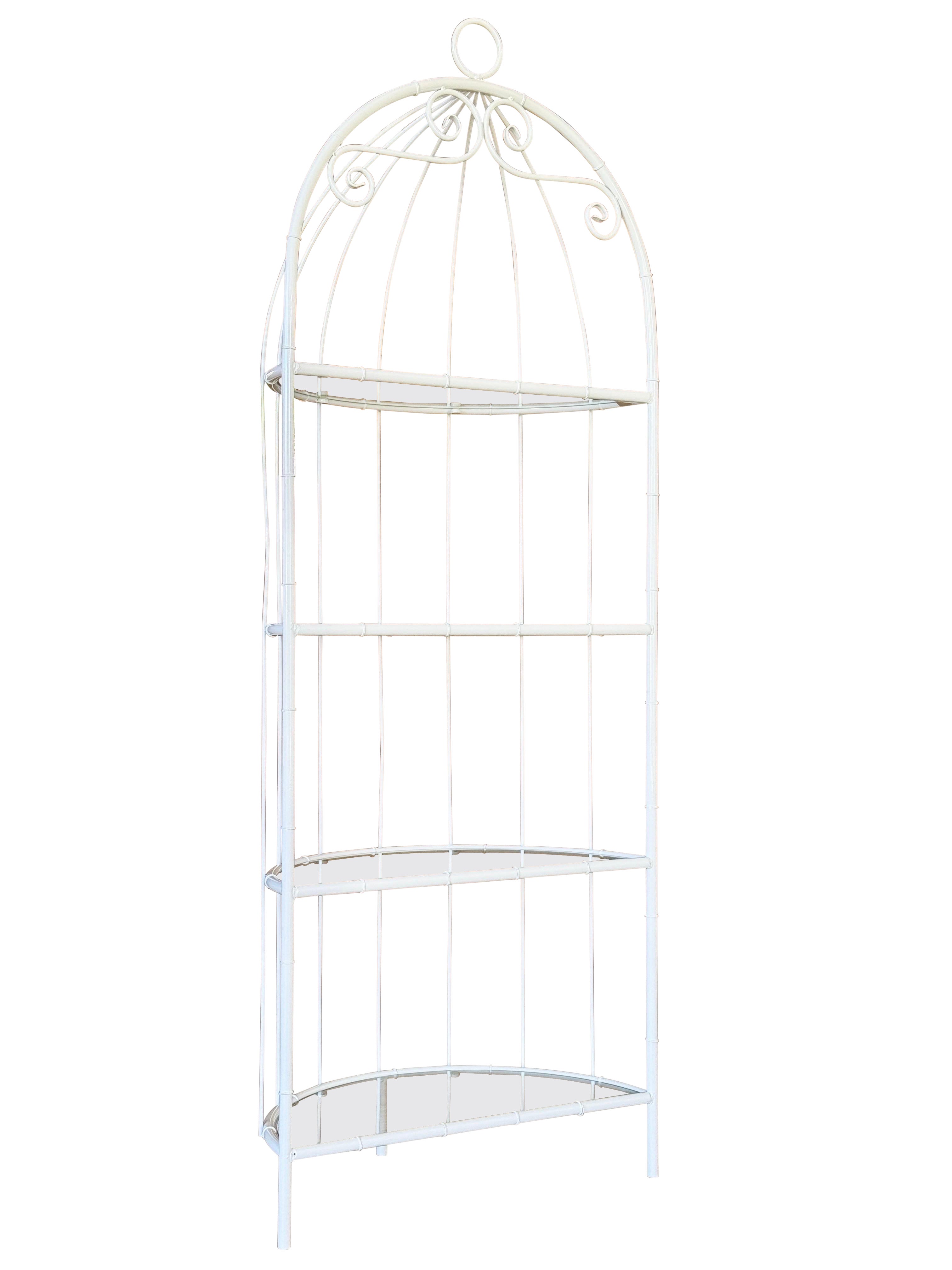 Mid-20th Century Regency Coastal Faux Bamboo Metal Étagère – Newly Powder Coated