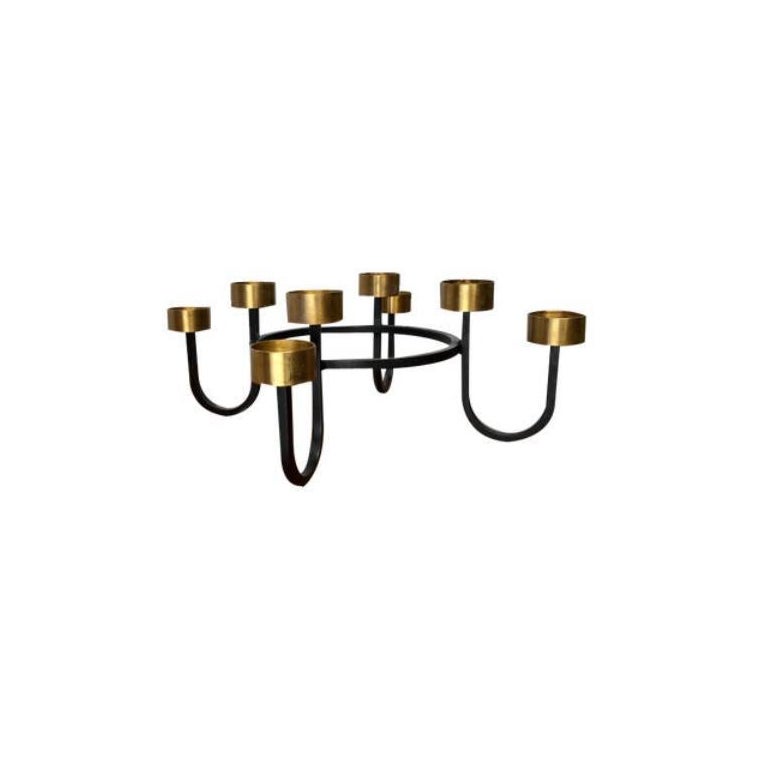 Vintage Brutalist Metal Candleholder, 1960s