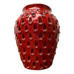 Italienische Erdbeer-Keramikvase aus der Mitte des Jahrhunderts von Fratelli Fanciullacci, 1960er Jahre