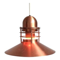 Vintage Danish Model Nyhavn Copper Pendant Lamp by Alfred Homann and Ole V. Kjær