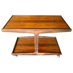 Vintage Sophisticated Rosewood Serving Cart  C. 1960s